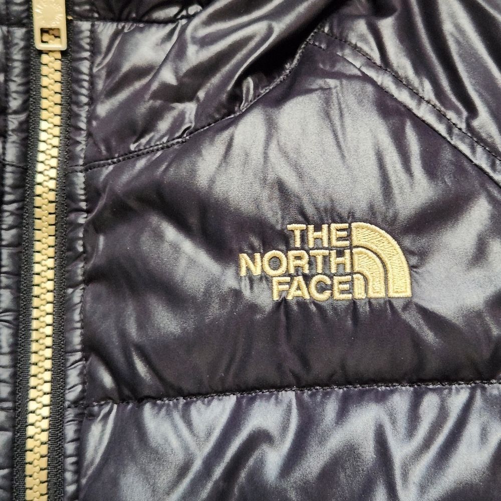 Kids The North Face Cocolee Black Gold Down Puffer Coat M 10/12 - Picture 5 of 16